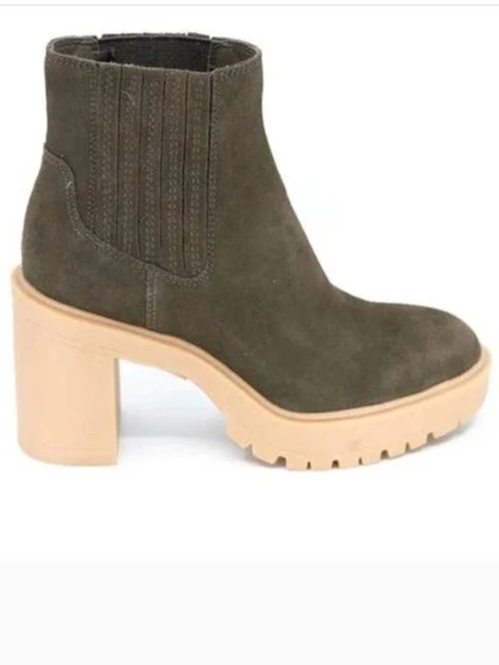 Dolce Vita Caster H20 Bootie Lug Sole Waterproof Leather Olive Green NEW 8